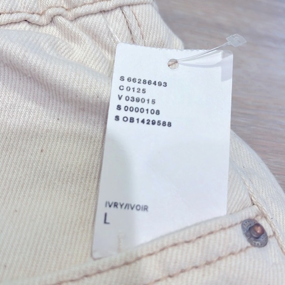 NWT Urban Outfitters BDG A-Line Cutoff Ivory High-Rise Baggy Denim shorts - Picture 10 of 13